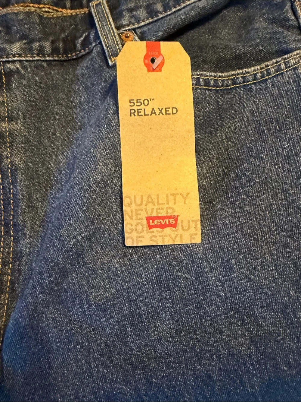 LEVI STRAUSS Men‎ 550 Relaxed Fit 100% Cotton Denim Jeans - 46x39 Dark Blue